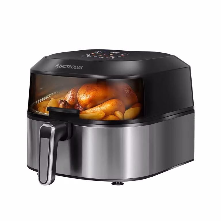Friggitrice ad aria Dictrolux Spin & Mix da 5,5 litri, 1500 Watt, colore nero