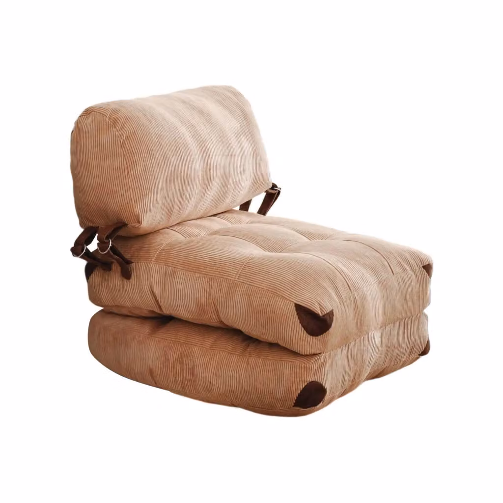 Poltroncina Surigae DMORA Marrone con rivestimento in tessuto e imbottitura in schiuma, L: 80 cm, P: 60 cm, H: 70 cm – 2
