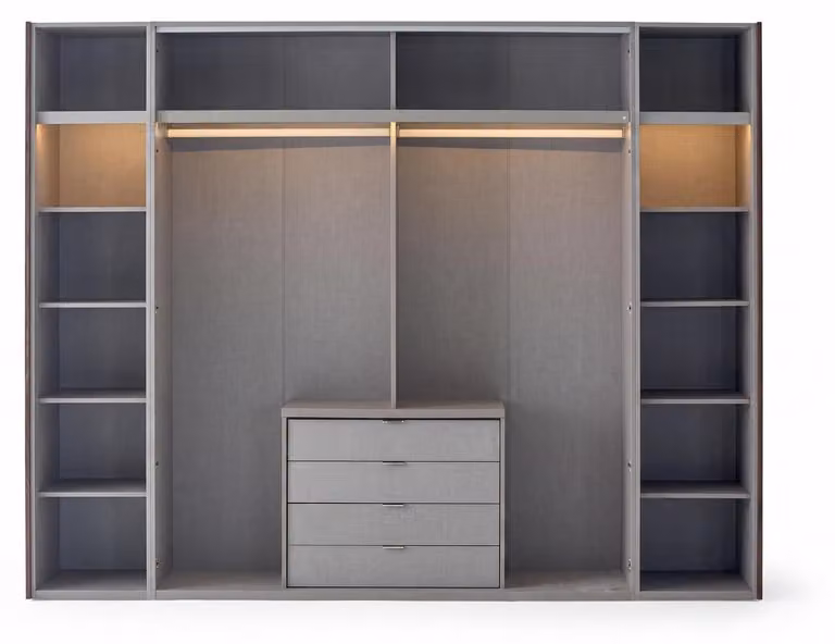 Armadio moderno, nero, elegante, mobile guardaroba