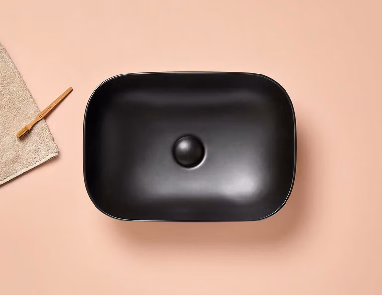 Lavabo MODENA 45,8 cm x 32,5 cm x 14h, nero opaco