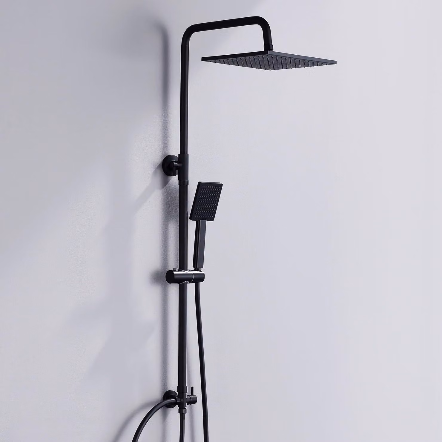 Doccia a soffitto con testina quadrata di 25 cm x 25 cm, senza miscelatore
