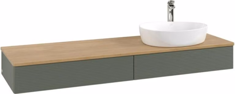 V&B Mobiletto con struttura frontale Antao 160x50cm, HL, WBP hon. Oa, lea gre. m La