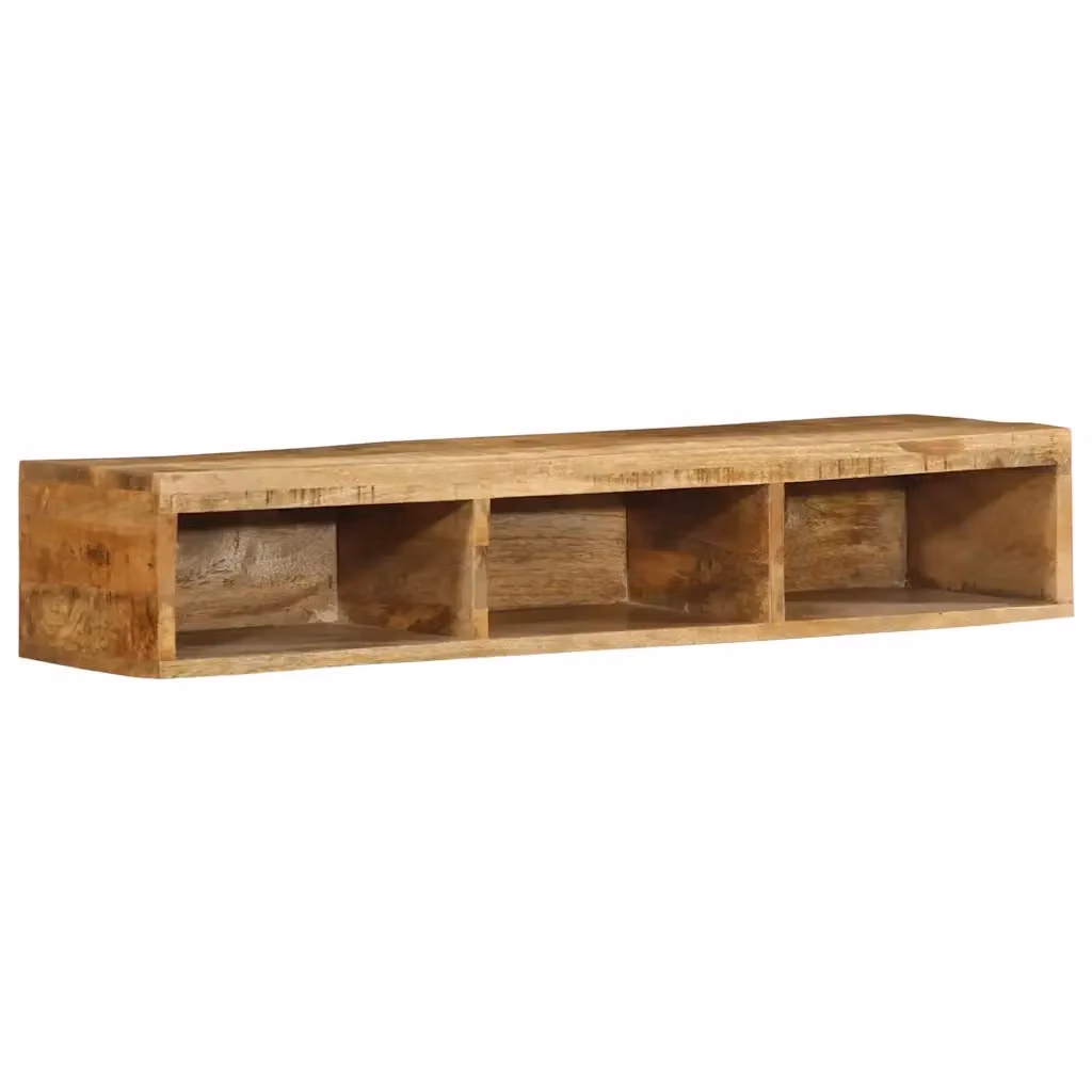Mobile TV da parete vidaXL in legno di mango massello marrone L: 100 cm, P: 30 cm, H: 19 cm – 2