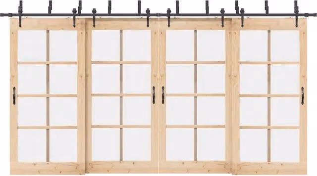 Kit di binari per porte scorrevoli vidaXL in acciaio nero opaco