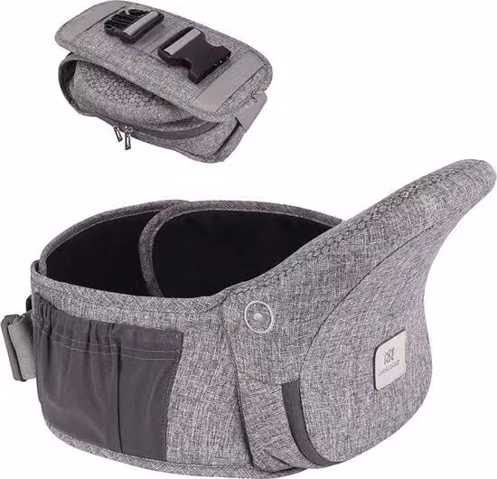 Marsupio 3-in-1 leggero per bambini da 0 a 36 mesi con supporto ergonomico e cintura regolabile, Grigio