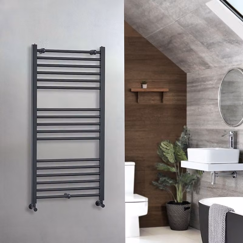 Scaldasalviette di Design Antracite - Termoarredo Bagno Piatto - 1200 x 600mm - 550W - Artle