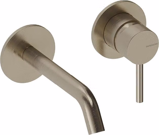 SANYCCES LOOP ColdOpen miscelatore da incasso per lavabo con sporgenza di 14 cm incl. corpo incasso, nero metallizzato