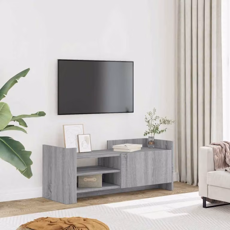 Mobile TV vidaXL in legno e MDF Grigio, L 100 x P 35 x H 40 cm