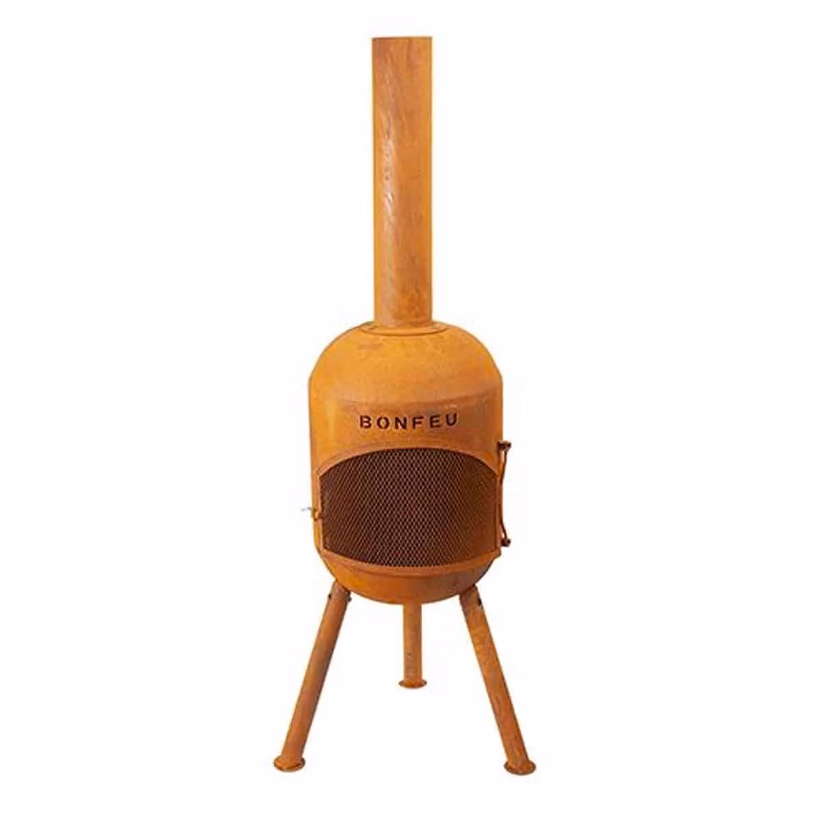 Griglia BonFeu BonSolo - stufa da patio - caminetto con parascintille per serate rilassanti - caminetto da esterno - 34x34x124 cm