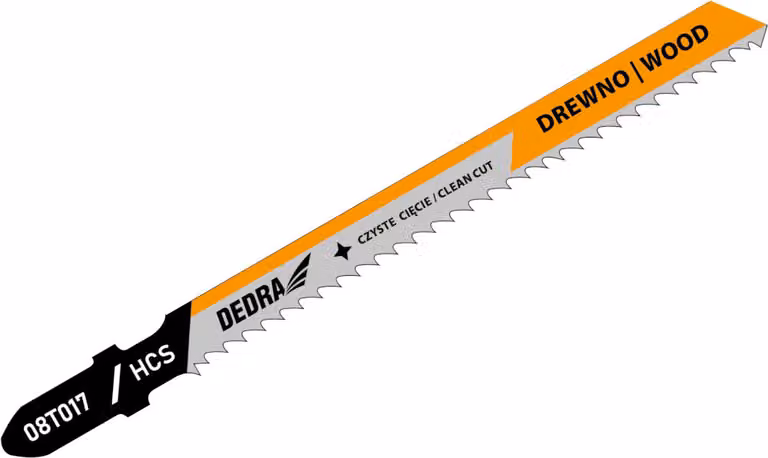 Lame per seghetto alternativo 100/75 mm, legno, HCS, tipo T, 2 pezzi.