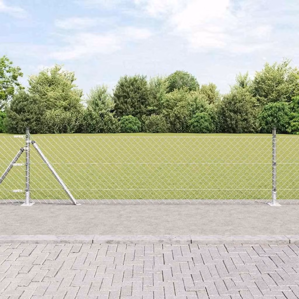 Maison Exclusive - Palo della recinzione Argento 25 x 0,4 m (rete 60 x 60 mm)