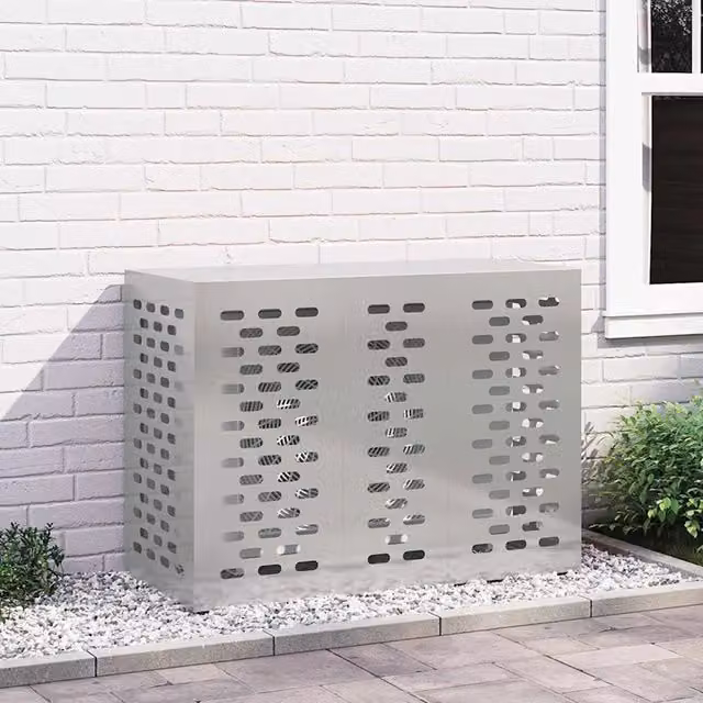 Copertura per condizionatore d'aria Argento 110 x 50 x 80 cm 865908