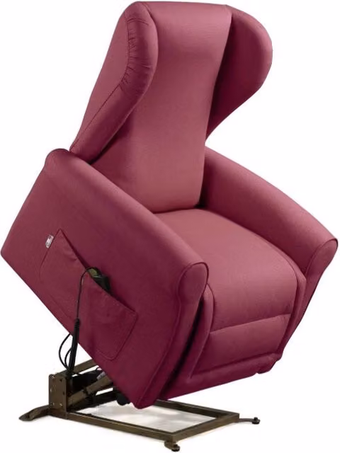 Poltrona Alzapersona Elettrica a 2 Motori GIORDANOSHOP in Microfibra Viola L 90 cm x P 100 cm x H 90 cm – 1