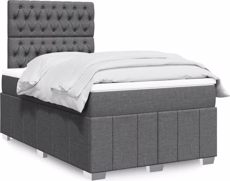 Maison Exclusive - Giroletto a Molle con Materasso Grigio Scuro 120x190cm Tessuto