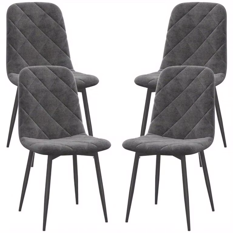 Sedia da pranzo - Sedia da cucina - Sedia - Sedia a conchiglia - Set da 4 - Rivestita in velluto