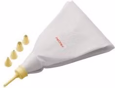 Sacco decoratore per dolci Pedrini con 5 beccucci, Bianco, Diametro: 33 cm