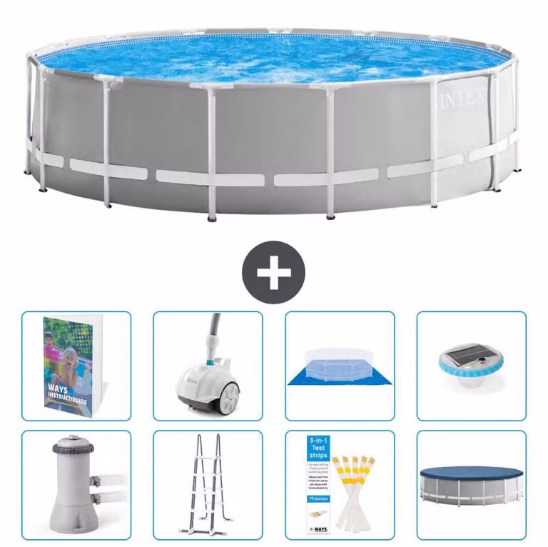 Struttura per piscina a forma di prisma - 457x122 cm - composta da 7 elementi - modello S552