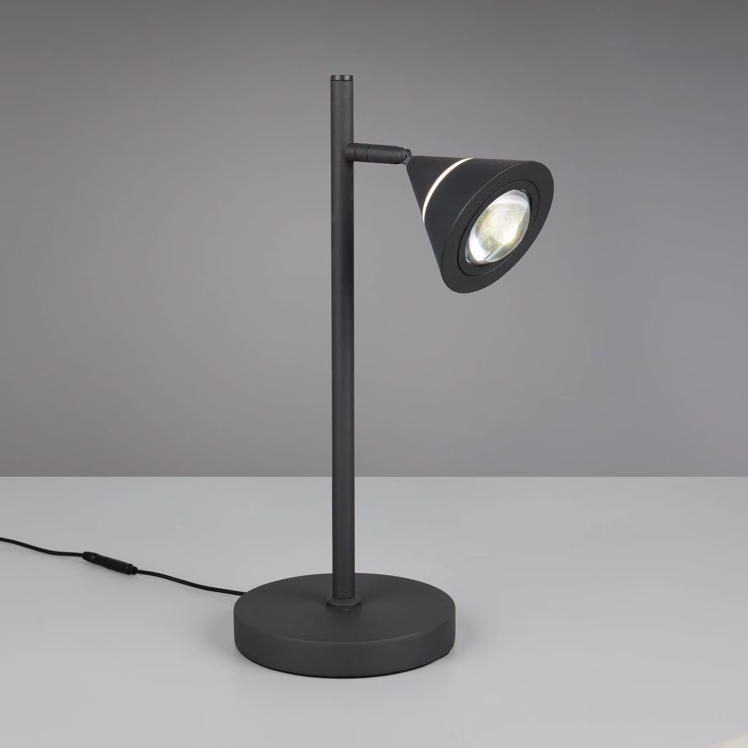 Trio Lighting Lampada da tavolo a LED Romeo, dimmerabile, Nero, Soggiorno / Sala da pranzo, Metallo, Moderno, Lampada da tavolo LED
