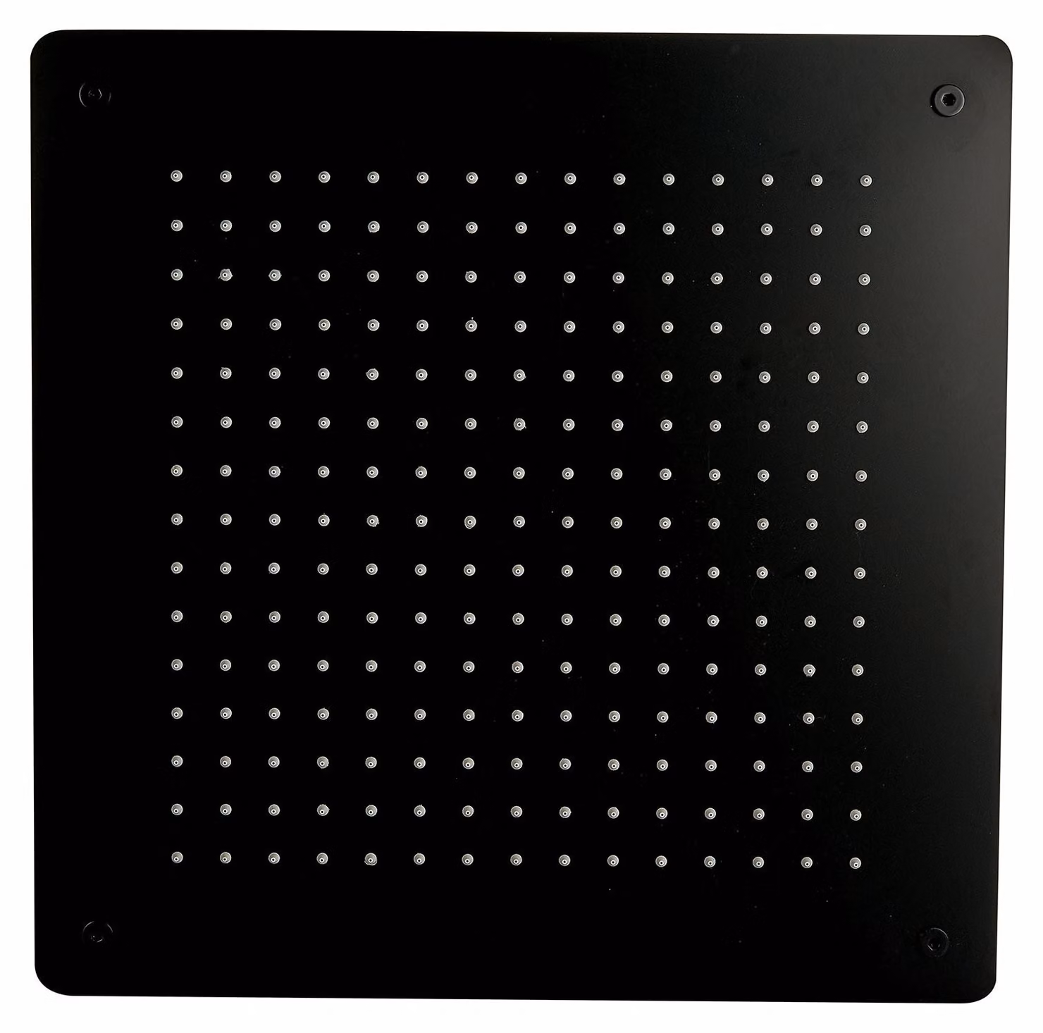 Doccia a pioggia XXL in acciaio inox a soffitto DPG5005 super piatto in nero - 50 x 50 cm - installazione a soffitto