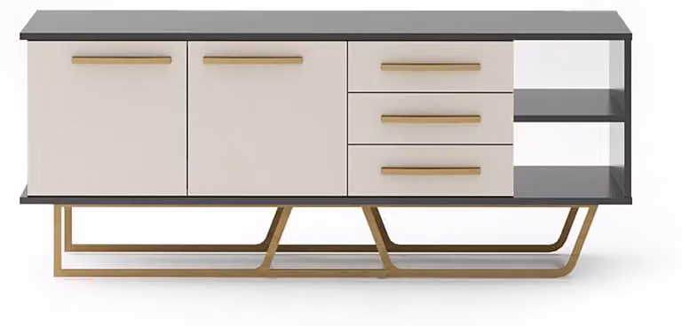 Credenza beige Designer Soggiorno Legno Lowboard