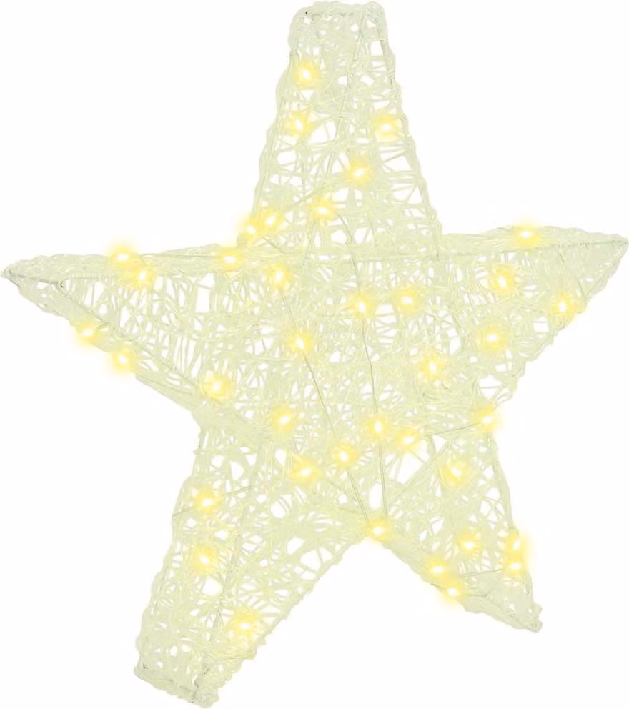 Stella 3D con 50 LED Bianco caldo 55 x 53.5 x 10 cm Acrilico