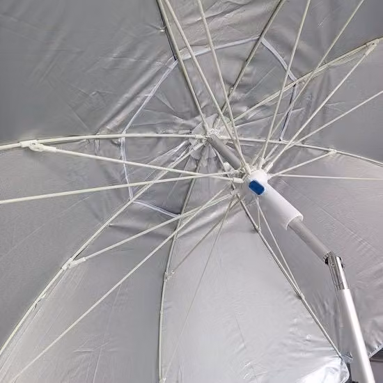 Parasole per spiaggia grande 200 cm, impermeabile al vento fino a 35 km/u - in alluminio - parasole con 8 + 8 stecchi in fibra di vetro - peso 16 kg