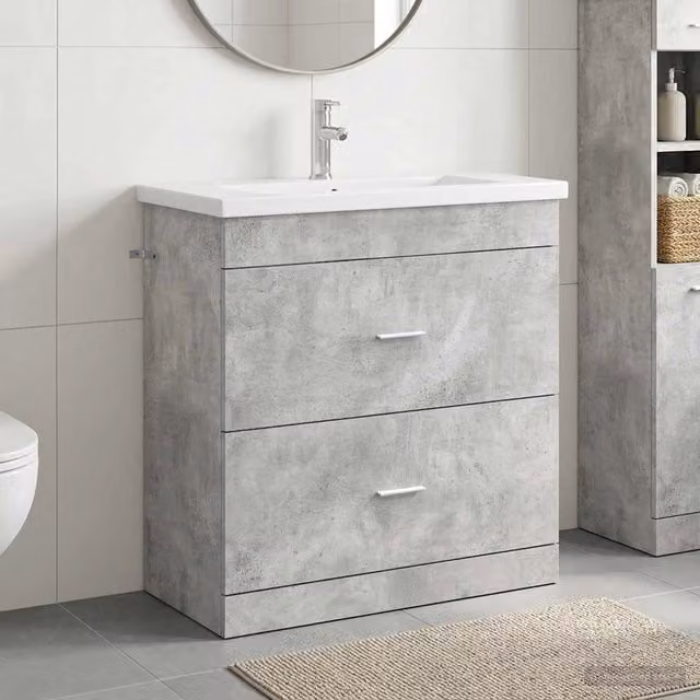 Set di mobili per il bagno Grigio Cemento 81 x 40 x 84,5 cm 3404377