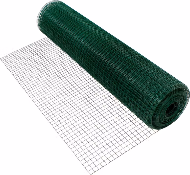 ECD Germany Rete metallica per voliere verde 25x25 mm, 1x10 m, 0,9 mm di spessore, recinzione in acciaio zincato, recinzione metallica a 4 angoli recinzione metallica saldata recinzione in rete metallica