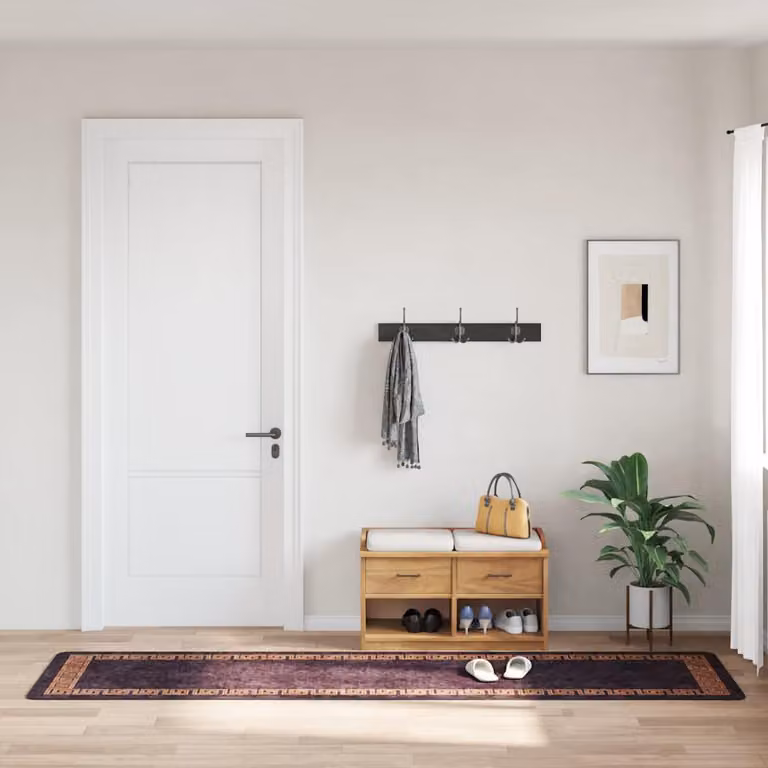 Tappeto lavabile vidaXL in poliestere, assorbente e decorativo, L: 80 cm x P: 300 cm, Nero, Oro e Marrone
