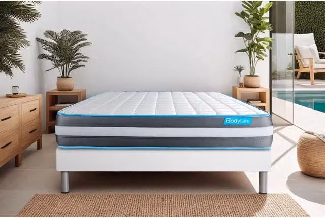 Materasso Bodycare in schiuma viscoelastica antibatterica bianco L 90 cm x P 190 cm – 1