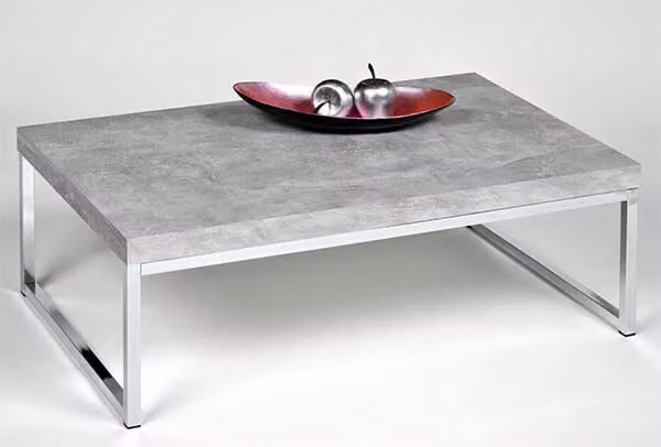 Tavolino Tavolo da soggiorno Tavolo 107x67cm in cemento chiaro color pietra
