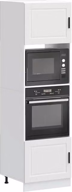 Set di 2 armadi per forno vidaXL bianchi in legno con ante a battente per cucina