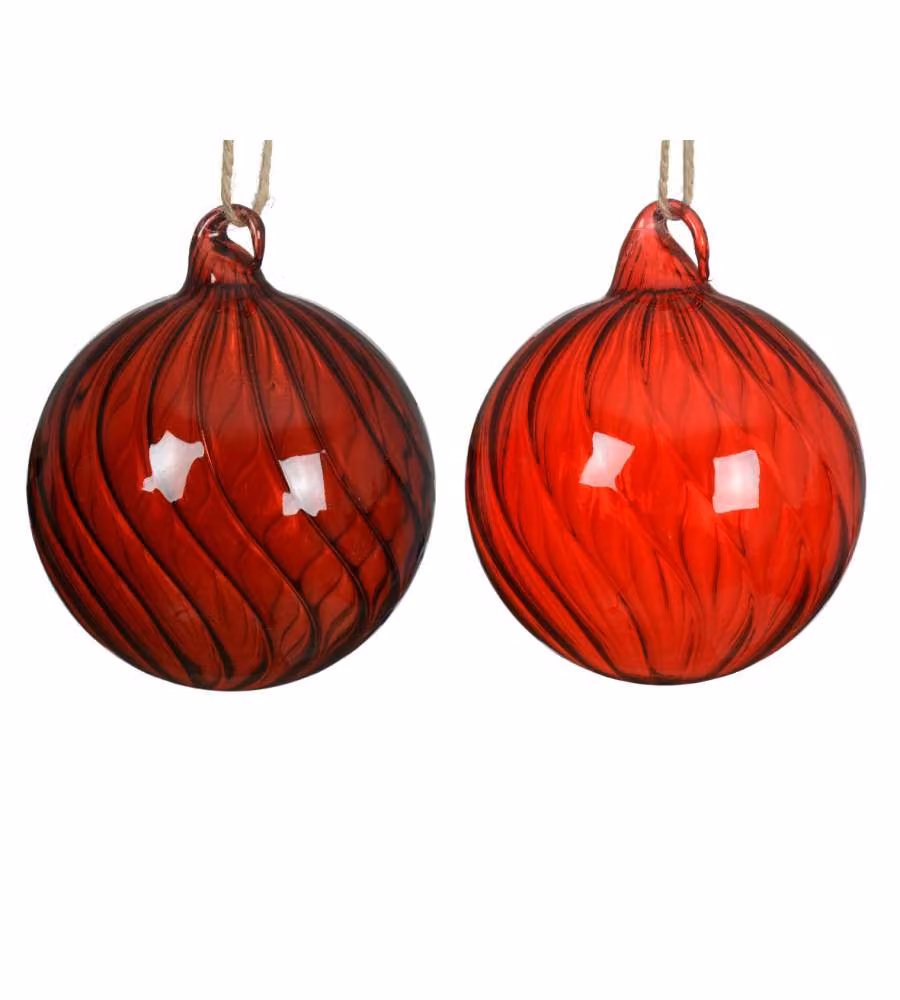 Decoris Pallina Natalizia di Vetro - Swirl - Colori Assortiti - 10cm