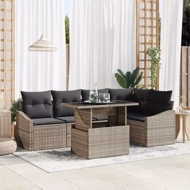 Set Divano da Giardino 6 pz Grigio 3357742