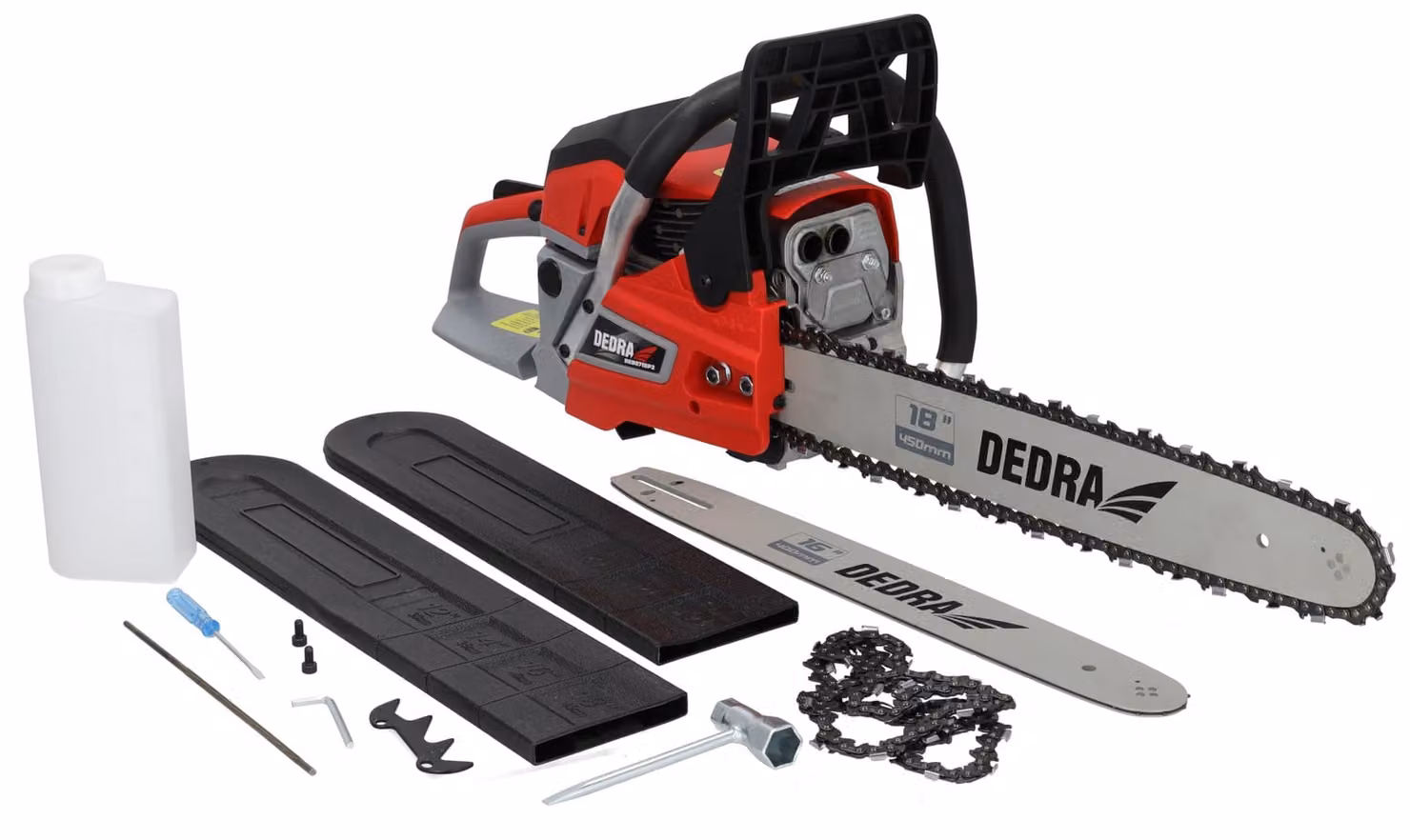 Motosega a benzina, 2,4 kW, 58 cm³, set con 2 guide da 45/40 cm