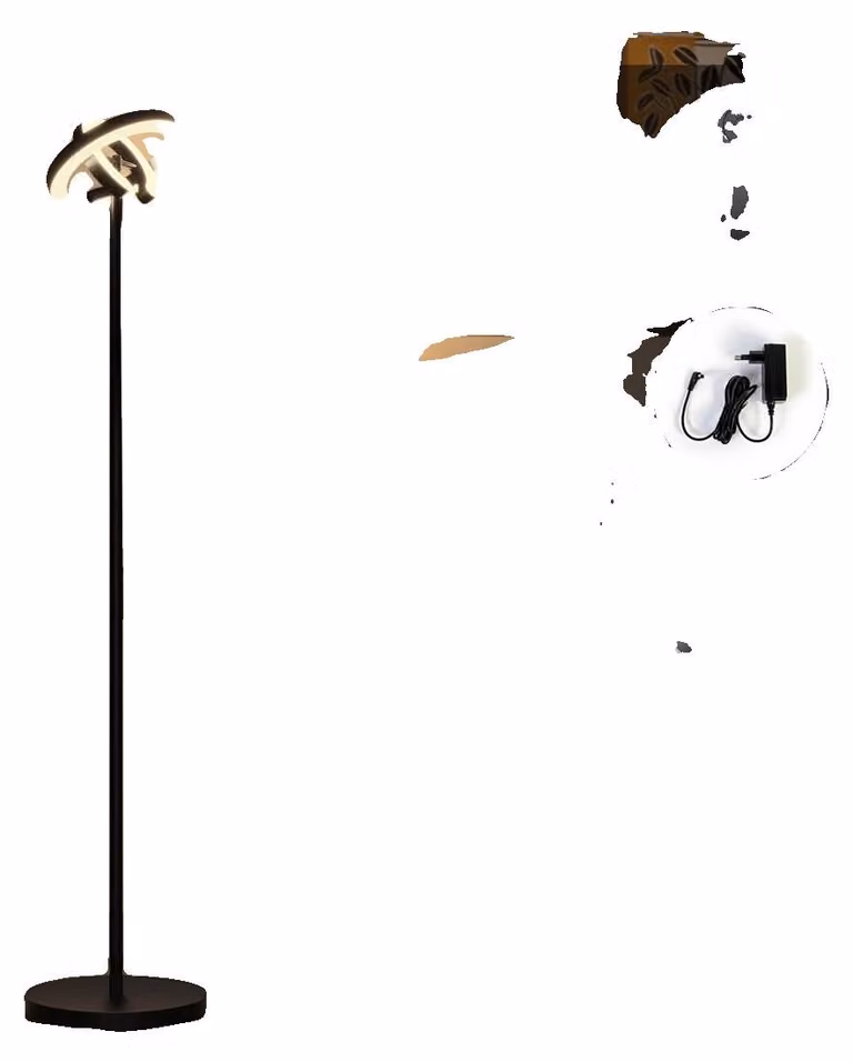 Lampada da terra, luce dimmerabile, temperatura del colore regolabile, design a doppio anello, spina europea da 220-240V
