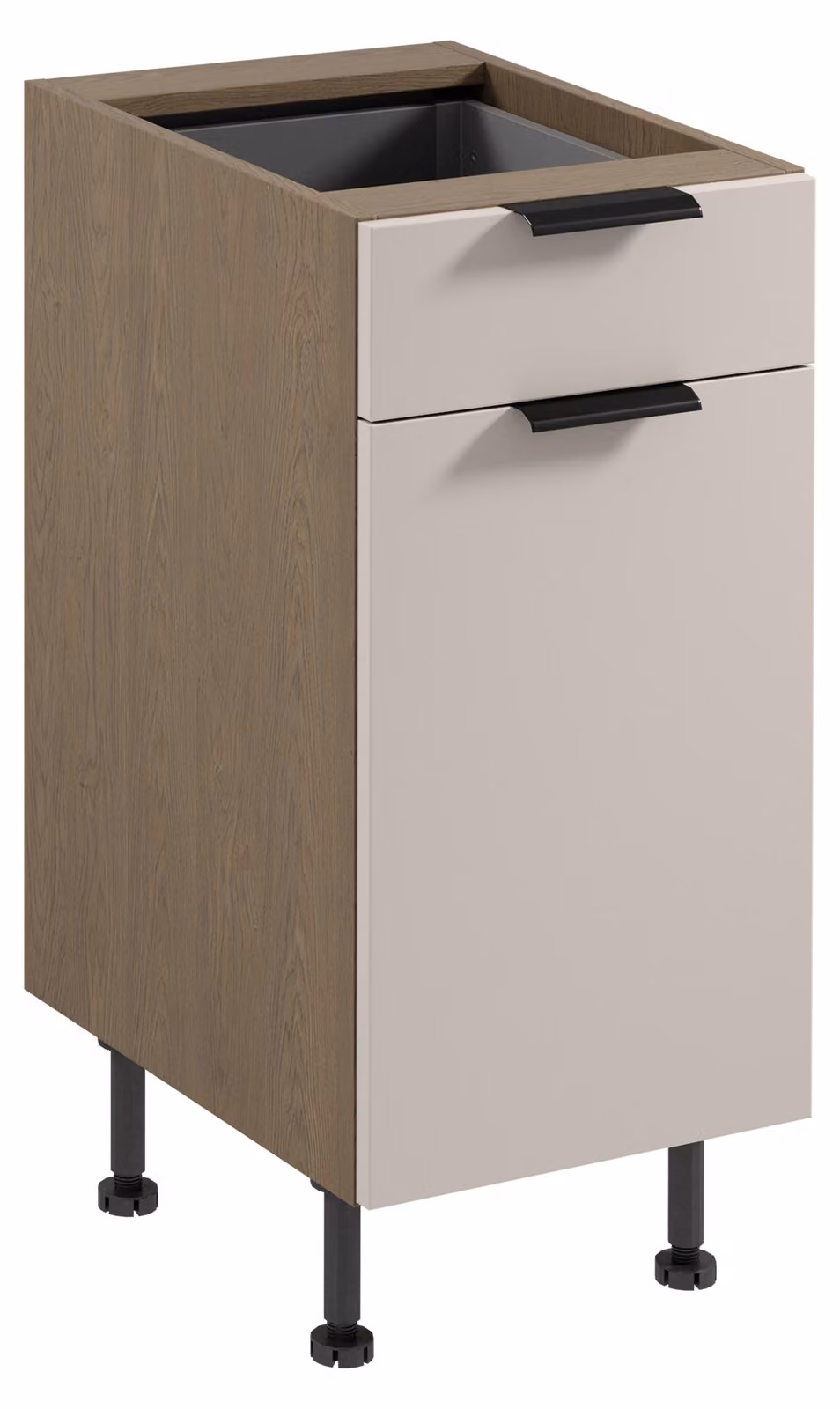 Mobile base con cassetto SALERNO - larghezza 40 cm, blu tempesta / beige