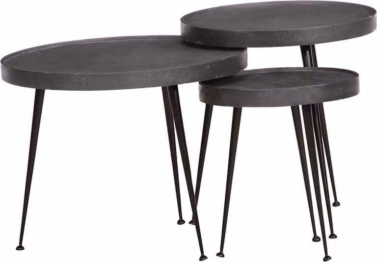 Maison Exclusive - Tavolino da salotto, set da 3 pezzi, nero, in materiale derivato dal legno