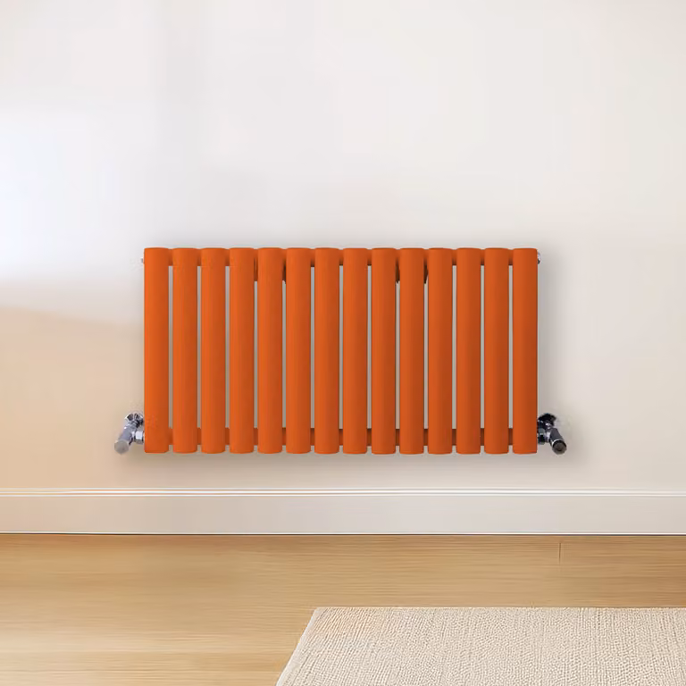 Radiatore di Design Orizzontale  Arancione (Sunset Orange) -  400mm x 826mm  - Pannello Doppio  - Revive
