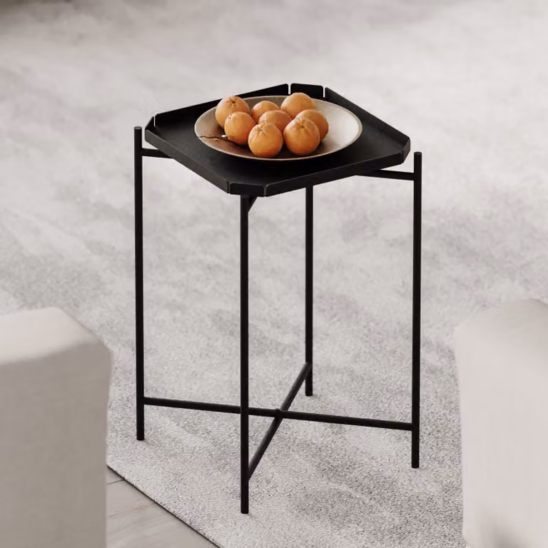 Skye Decor, Shb-008, tavolino, 100 % METALLO, nero, 46 x 46 x 56 cm