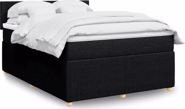 Maison Exclusive - Letto boxspring con materasso nero 140x200 cm Tessuto