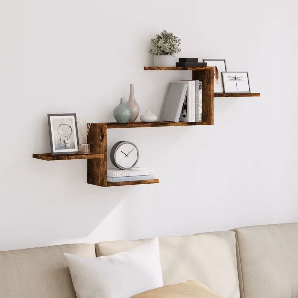 Scaffale a muro moderno vidaXL in MDF colore marrone L: 104 cm, P: 15 cm, H: 49 cm