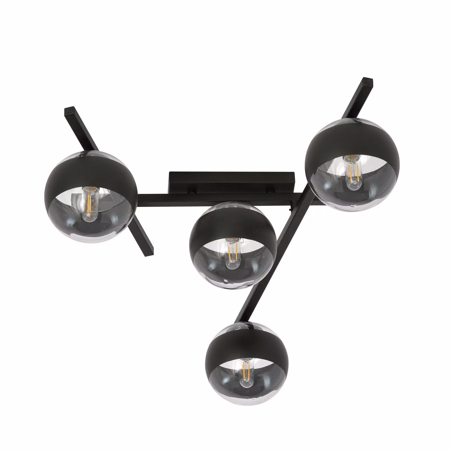 Lampada da soffitto Emibig 4xE14 40W SMART 4 NERO/RIGHE 1105/4