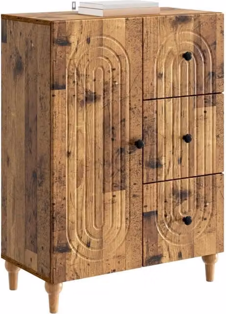 Credenza Buffet Madia Design In in Legno Ingegnerizzato Marrone, L: 66 cm, P: 34,5 cm, H: 90 cm