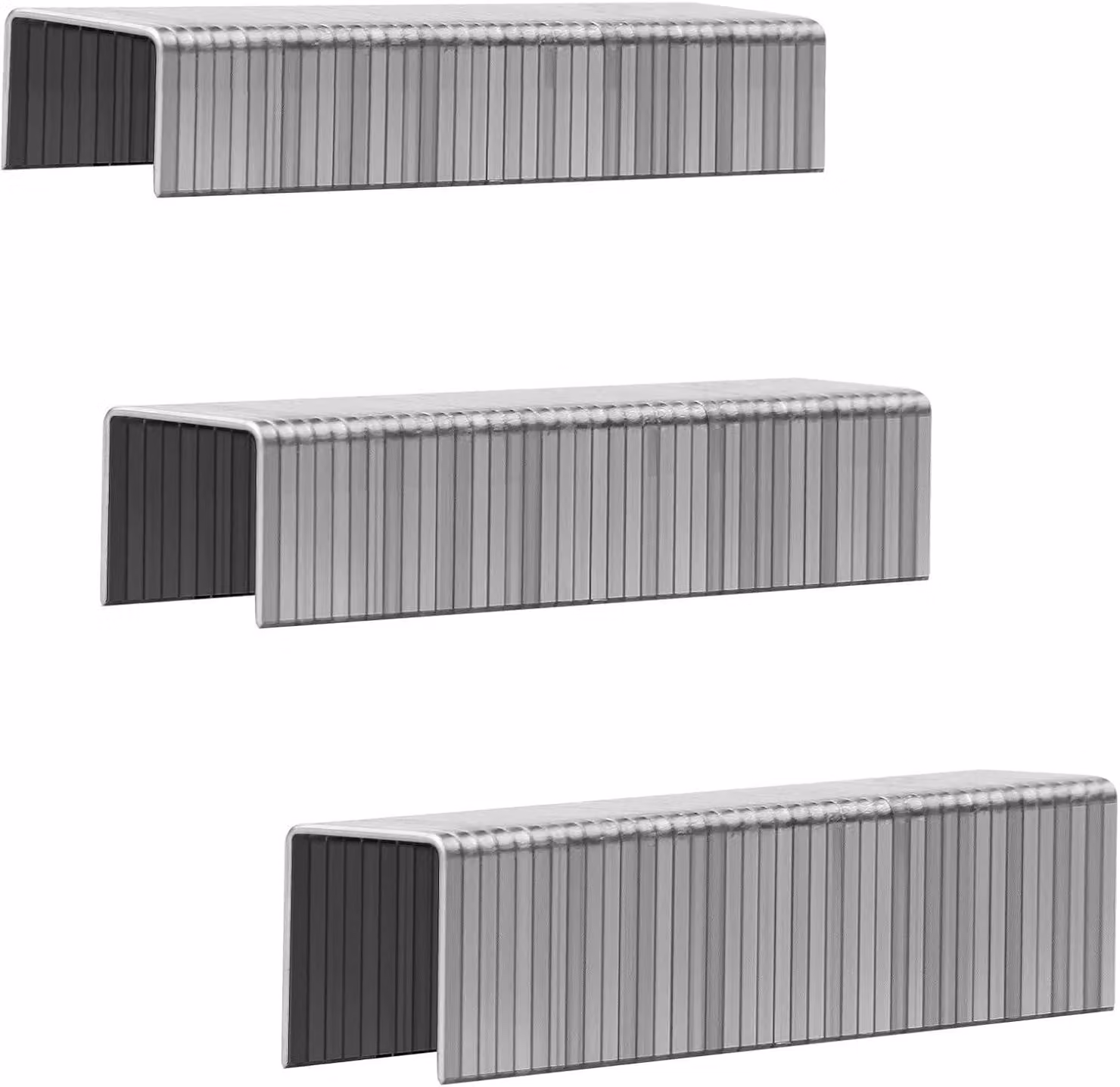 Graffette in acciaio inossidabile T50, confezione da 1000 pezzi, disponibili nelle misure 5/16", 3/8" e 1/2", per macchine per ribadire