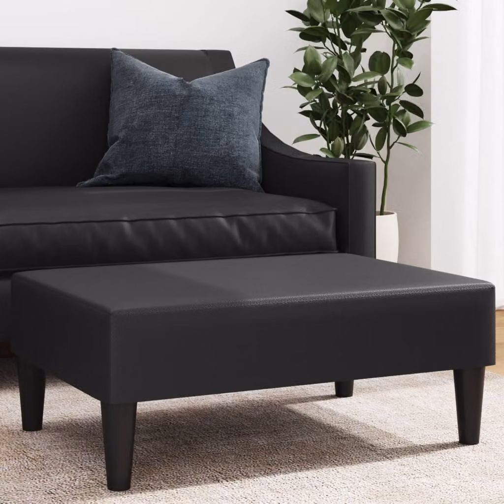 Poggiapiedi vidaXL in similpelle nera per soggiorno e camera da letto L/P/H: 77 x 55 x 31 cm