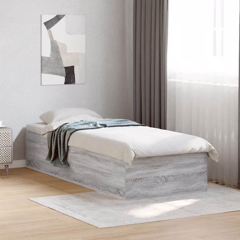Giroletto senza materasso vidaXL in legno Rovere Sonoma, dimensioni 90x190 cm