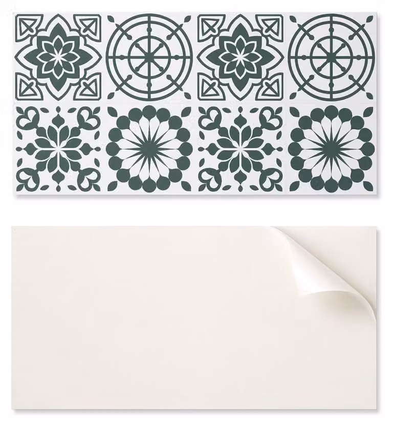 Pannello in vinile autoadesivo con stampa, ideale per il soggiorno, dimensioni 120 x 60 cm, con motivi floreali e geometrici