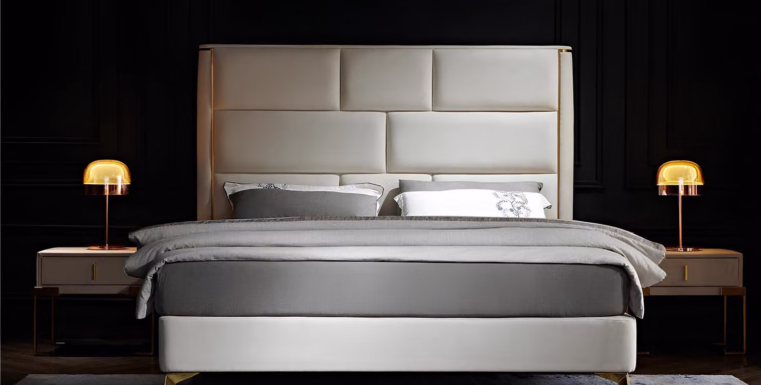 Luxus Schlafzimmer Bett Polster Design Doppel Hotel Betten Hotel Möbel Samt