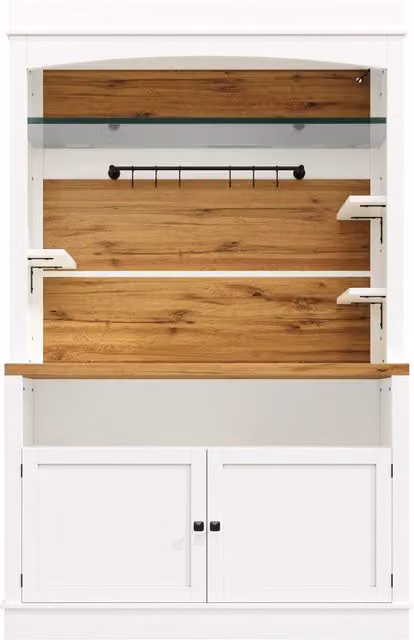 Armadio alto bianco con illuminazione LED RGB, ripiani in vetro, 184 cm con appendini e capacità fino a 60 kg